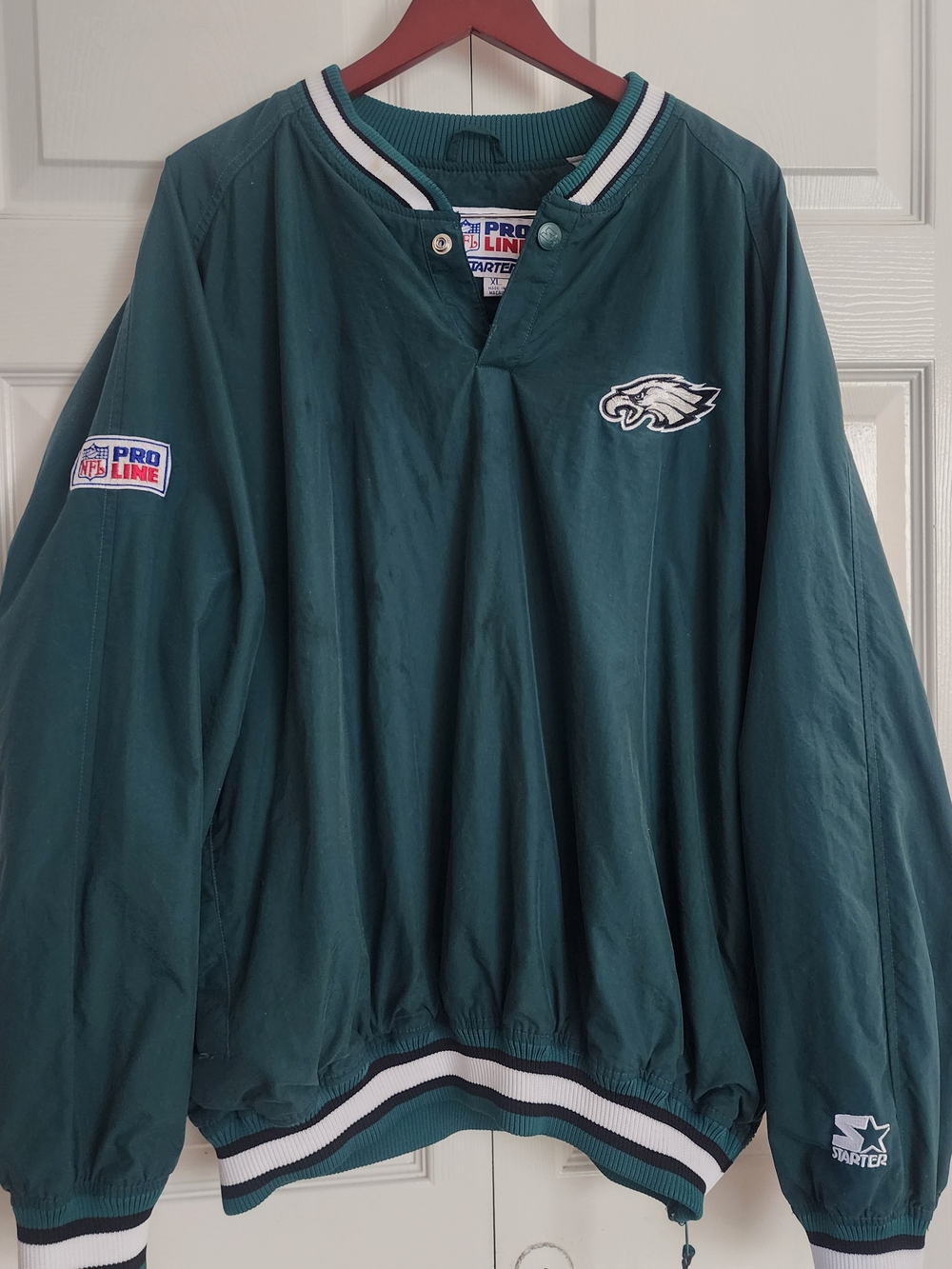 Vintage Philadelphia Eagles Starter Jacket Men's XL Green Pullover Pro Line 90s